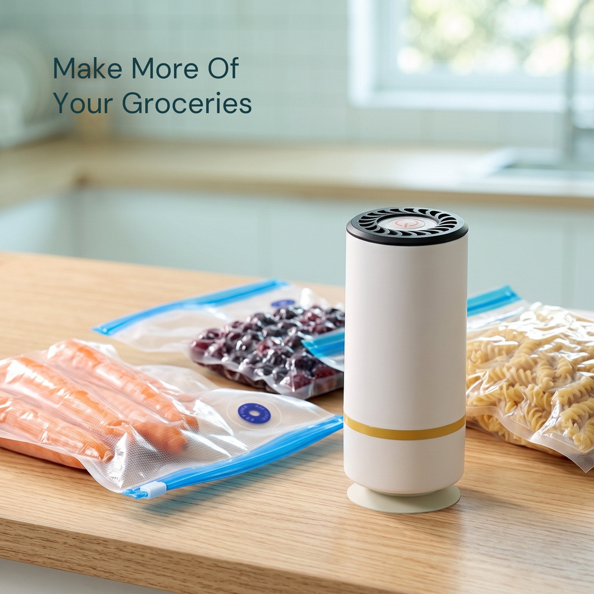 White Keepwell pump with compatible food storage bags