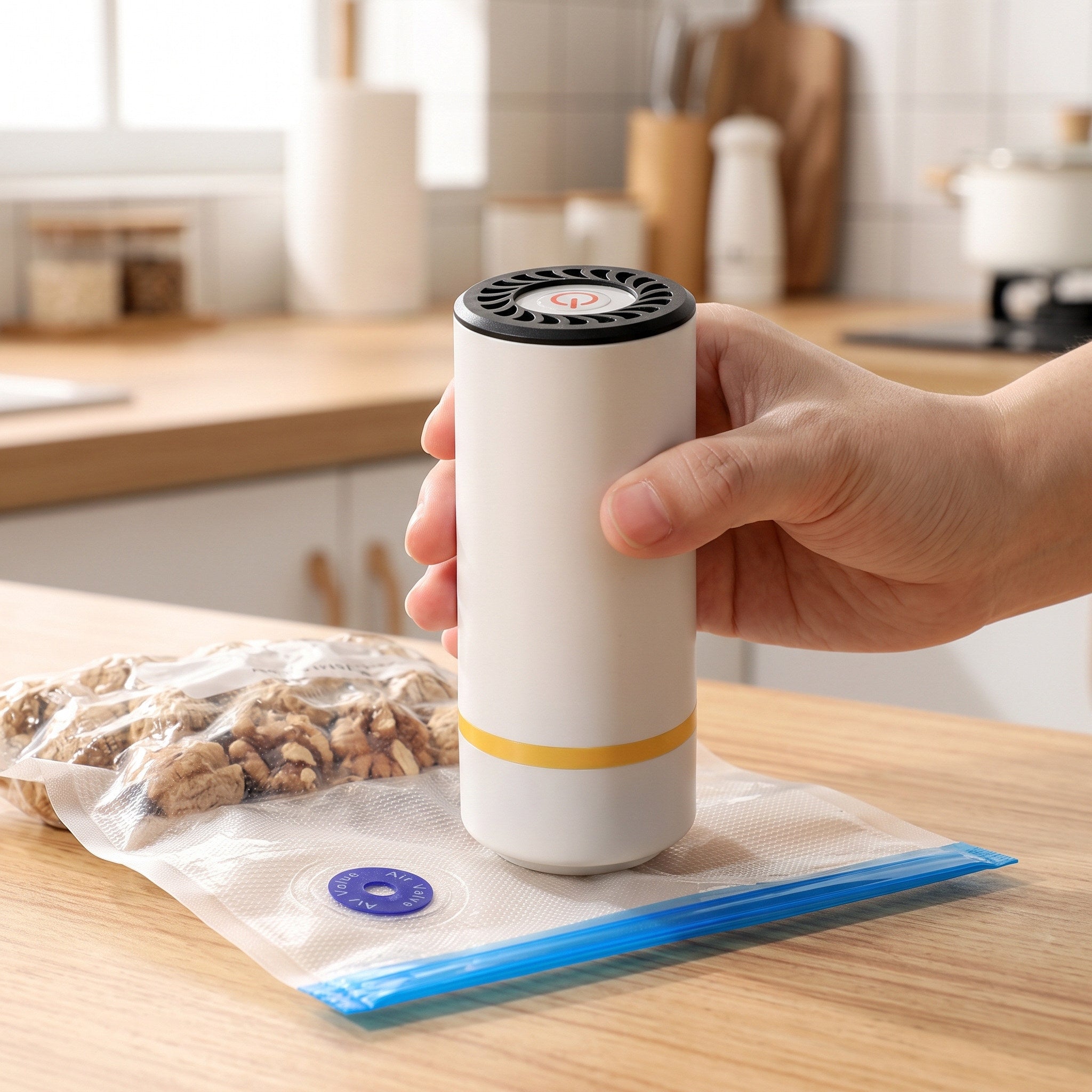 Compact Keepwell pump in a kitchen hand