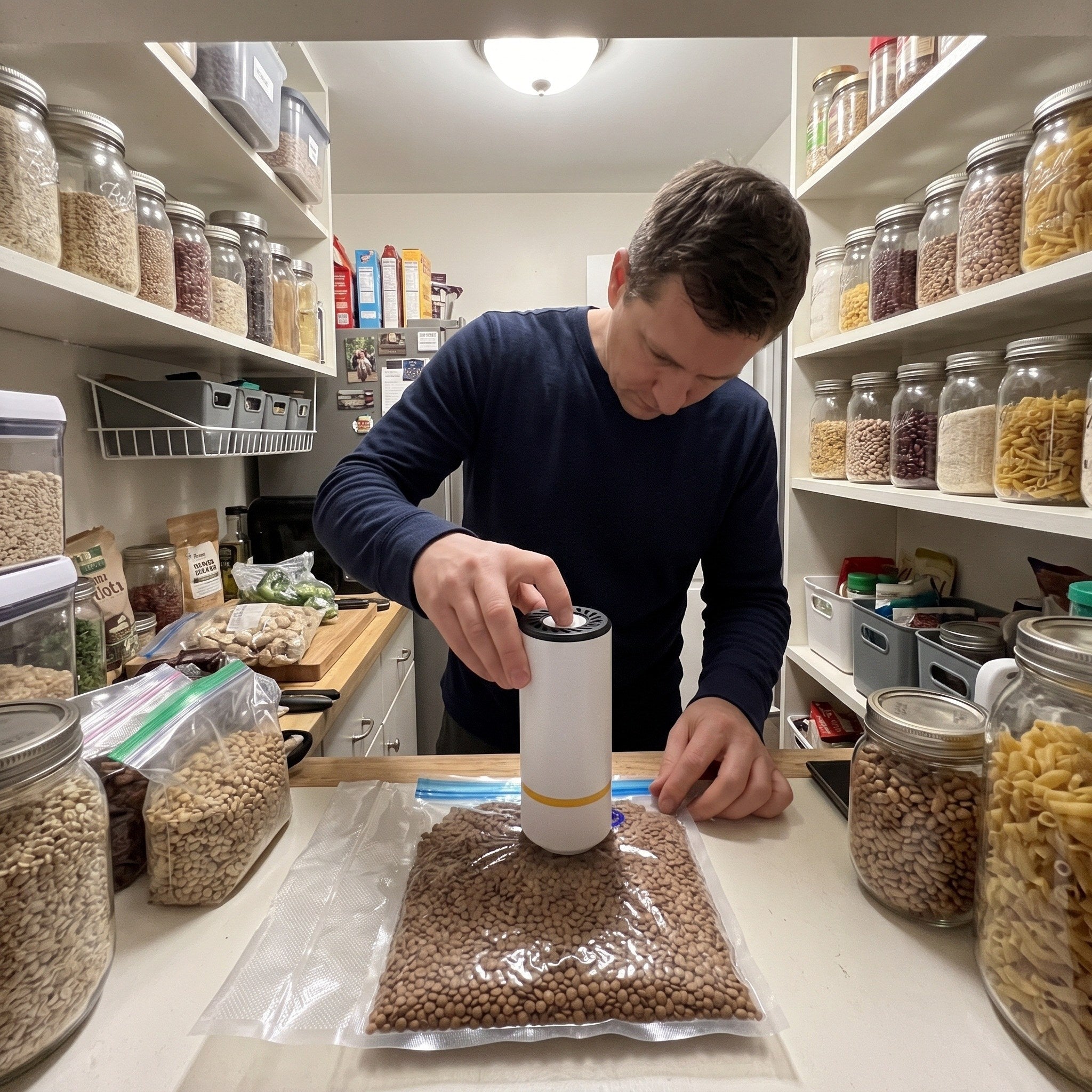 Wider kitchen food prep scene with Keepwell in use